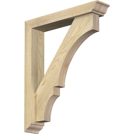 Ekena Millwork Balboa Traditional Rough Sawn Bracket w/ Offset Brace, Douglas Fir, 4"W x 20"D x 24"H BKT0402X20X24BOA01RDF